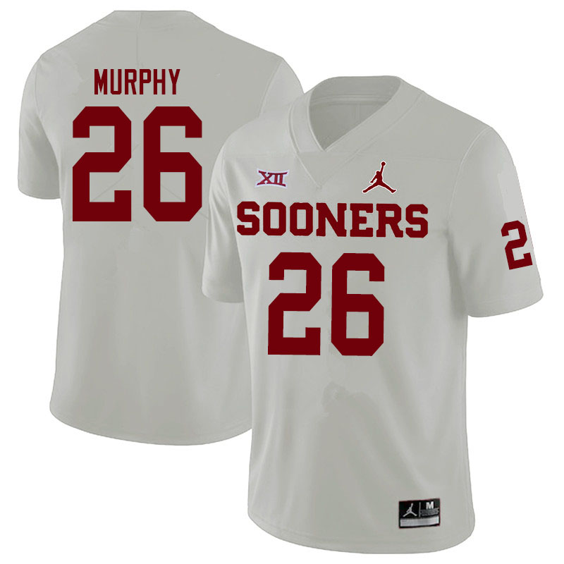 Men #26 Caleb Murphy Oklahoma Sooners Jordan Brand College Football Jerseys Sale-White